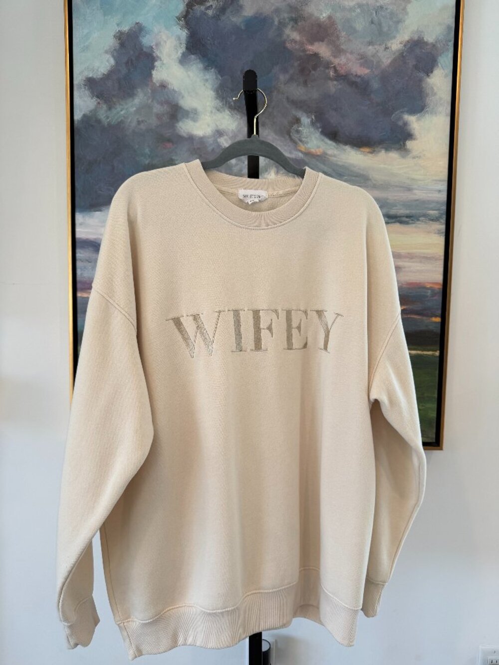 Six Stories Wifey Statement Sweatshirt - Champagne